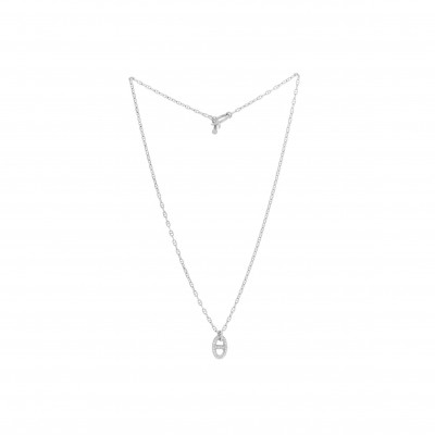 HERMÈS 18K WHITE GOLD DIAMOND NEW FARANDOLE PENDANT NECKLACE 